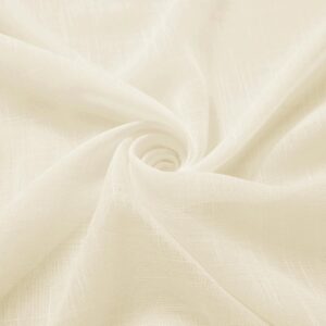 story@home window sheer curtains 5 feet set of 2 | solid printed | semi transparent window curtain | net curtains | curtain for living room | (118 x 152 cm, beige) | perfect for home decor