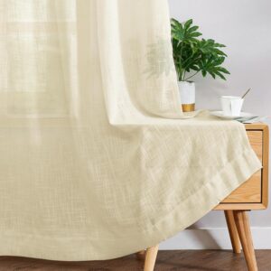story@home window sheer curtains 5 feet set of 2 | solid printed | semi transparent window curtain | net curtains | curtain for living room | (118 x 152 cm, beige) | perfect for home decor