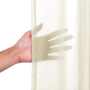 story@home window sheer curtains 5 feet set of 2 | solid printed | semi transparent window curtain | net curtains | curtain for living room | (118 x 152 cm, beige) | perfect for home decor